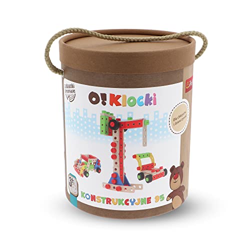 Trefl - O!Konstruktionslocks - Großes Set, 95 Teile - Holzspielzeug, Holzsticks für Kleinbauer, Klöcke, Schrauben, Werkzeuge, Umweltfreundliches Spielzeug für Kinder ab 3 Jahren Trefl - O!Konstruktionslocks - Großes Set, 95 Teile - Holzspielzeug, Holzsticks für Kleinbauer, Klöcke, Schrauben, Werkzeuge, Umweltfreundliches Spielzeug für Kinder ab 3 Jahren von Trefl