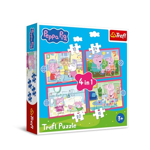 Trefl - Peppa Pig, Peppa Loves Adventures - 4-in-1 Puzzle, 4 Puzzles, 12 to 24 Pieces - Various Difficulty Levels, Colourful Puzzles with Cartoon Characters, Fun for Children Aged 3+ Trefl - Peppa Pig, Peppa Loves Adventures - 4-in-1 Puzzle, 4 Puzzles, 12 to 24 Pieces - Various Difficulty Levels, Colourful Puzzles with Cartoon Characters, Fun for Children Aged 3+ von Trefl