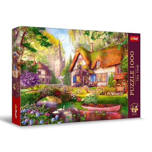 Trefl Premium Plus Quality - Puzzle Tea Time: Zauberhaftes Häuschen im Wald - 1000 Elemente, Serie Gemalter Nostalgischer Bilder, Ideale Anpassung der Teile, für Erwachsene und Kinder ab 12 Jahren von Trefl