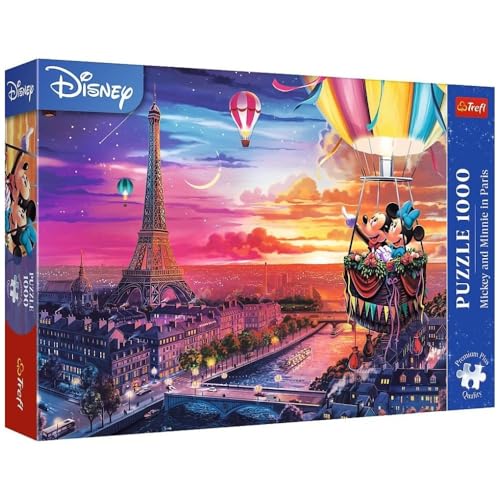 Trefl Premium Plus Quality - Puzzle Disney, Mickey und Minnie in Paris - 1000 Elemente, Serie Puzzle-Serie mit Lieblingshelden, für Erwachsene und Kinder ab 14 Jahren von Trefl