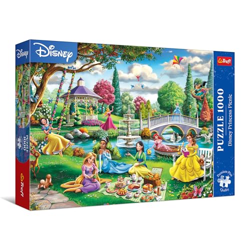 Trefl Premium Plus Quality - Puzzle Disney, Picknick mit Prinzessinnen - 1000 Teile, eine Puzzleserie mit Lieblingshelden, für Erwachsene und Kinder ab 14 Jahren von Trefl
