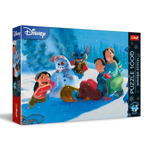 Trefl Premium Plus Quality - Lilo & Stitch Puzzle, Winter Stitch – 1000 Teile, Märchenfiguren-Puzzle-Serie, für Erwachsene und Kinder ab 14 Jahren von Trefl