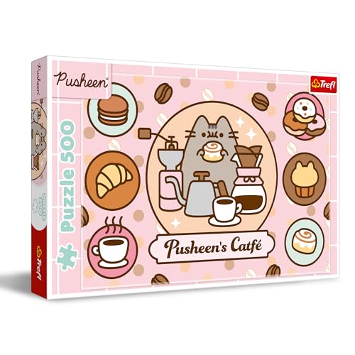 Trefl - Pusheen in einem Café - Puzzle 500 Teile - DIY Puzzle, Kreative Unterhaltung, für Erwachsene und Kinder ab 10 Jahren von Trefl