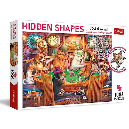 Trefl - Puzzle Hidden Shapes: Spieleabend - 1000 + 86 Elemente - Finde das Puzzle Versteckte Formen, Ungewöhnliche Puzzles, Kreative Unterhaltung, Spaß für Erwachsene und Kinder ab 12 Jahren von Trefl