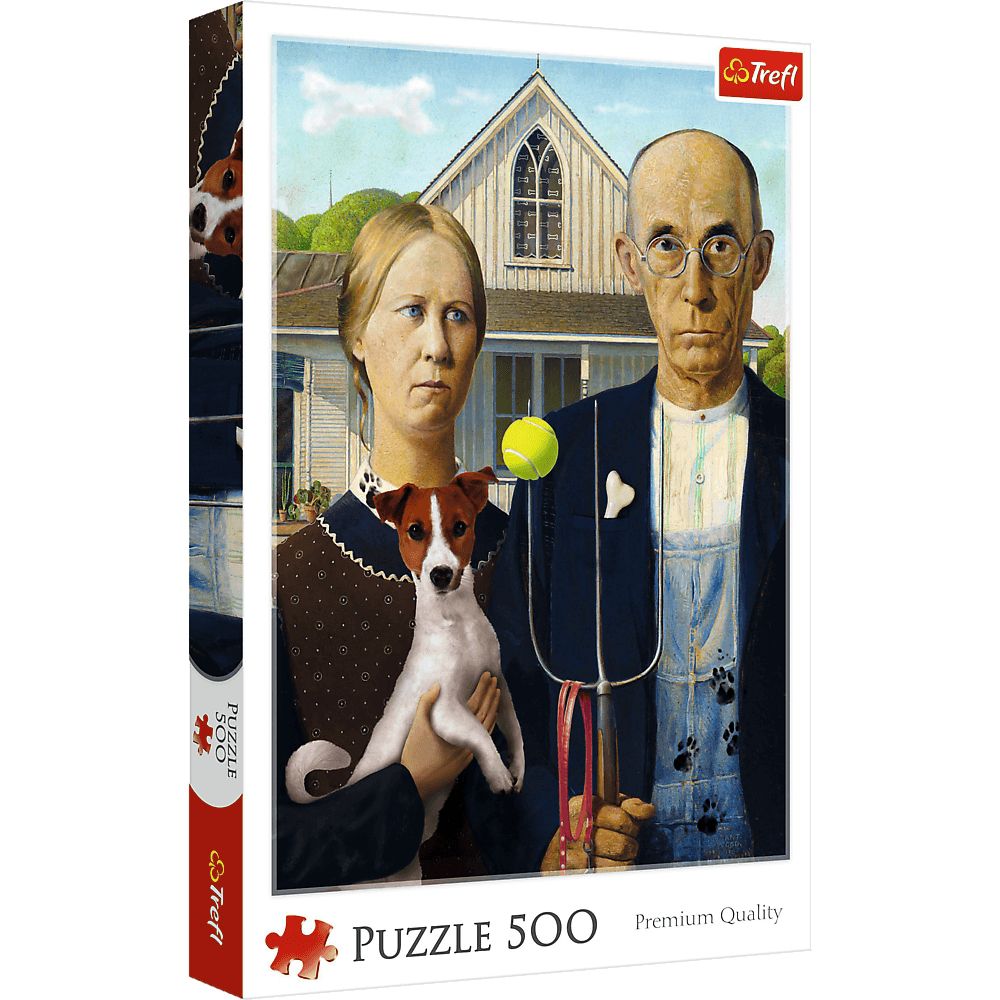 Trefl Puzzle 500 Teile - Amerikanische Gothik: Hunde-Edition - von Trefl