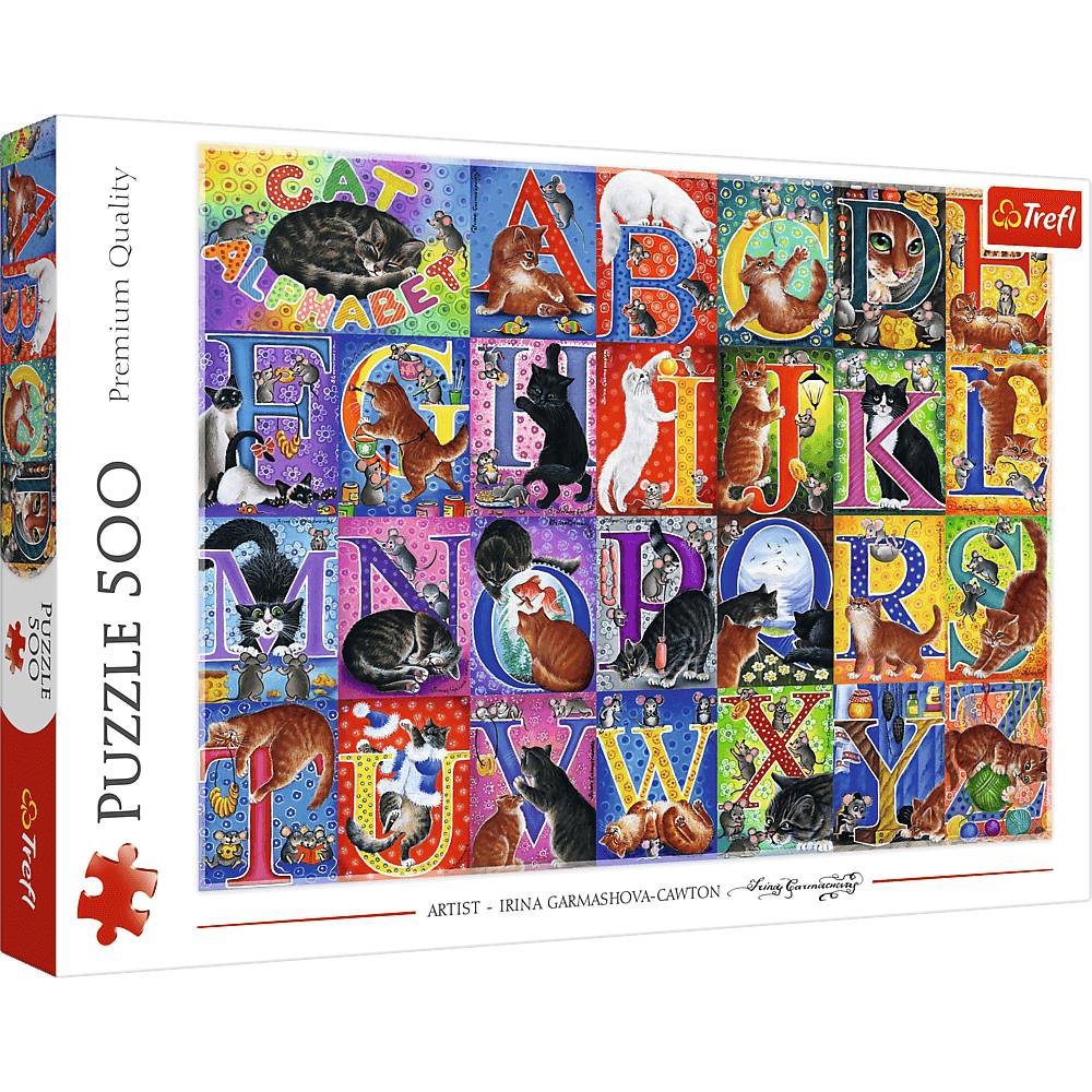 Trefl Puzzle 500 Teile - Katzenalphabet - von Trefl