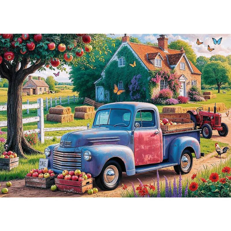 Trefl Puzzle 500 Teile - Tea Time:  Nostalgischer Bauernwagen (Premium Plus) - von Trefl