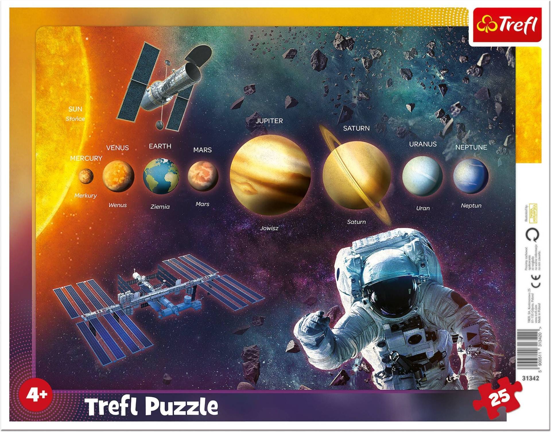 Trefl Rahmenpuzzle Sonnensystem 25 Teile von Trefl