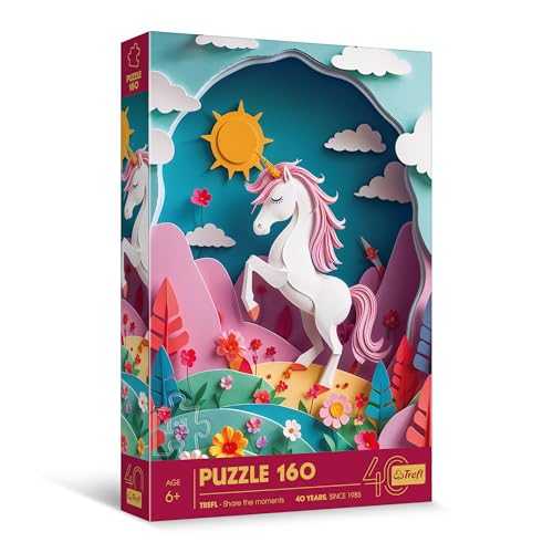 Trefl - Puzzle mit 3D-Effekt, Einhorn - 160 Elemente - 40 Jahre Trefl, Bunte Puzzles mit Tieren, für Kinder ab 6 Jahren Trefl - Puzzle mit 3D-Effekt, Einhorn - 160 Elemente - 40 Jahre Trefl, Bunte Puzzles mit Tieren, für Kinder ab 6 Jahren von Trefl
