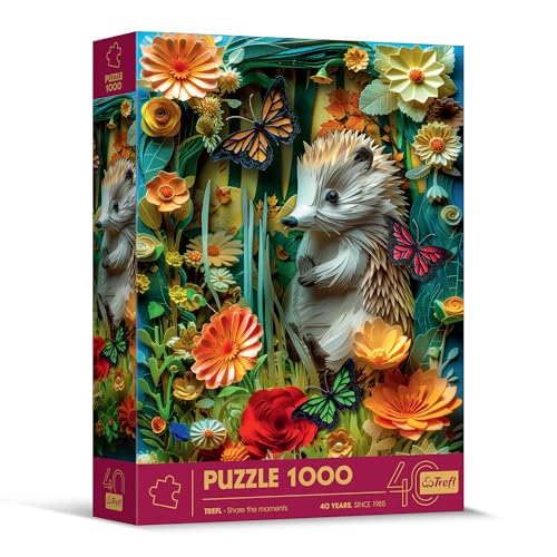 Trefl - Puzzle mit 3D-Effekt, Igel - 1000 Teile - 40 Jahre, Paper Art, Premium-Puzzle für Erwachsene und Kinder ab 14 Jahren von Trefl