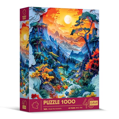 Trefl - Puzzle mit 3D-Effekt, Tal - 1000 Teile - 40 Jahre, Paper Art, Premium-Puzzle für Erwachsene und Kinder ab 14 Jahren von Trefl