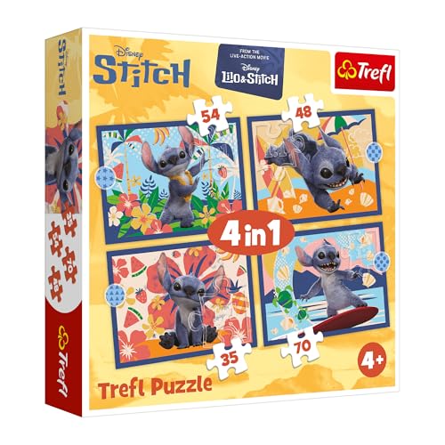 Trefl S.A. 4 in 1 Puzzle 35, 48, 54, 70 Teile – Lilo & Stich Film von Trefl