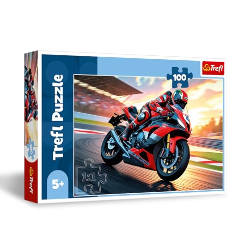 Trefl - Schnelles Motorrad - Puzzle 100 Teile - Puzzle mit Fahrzeugen, kreative Unterhaltung, Spaß für Kinder ab 5 Jahren von Trefl