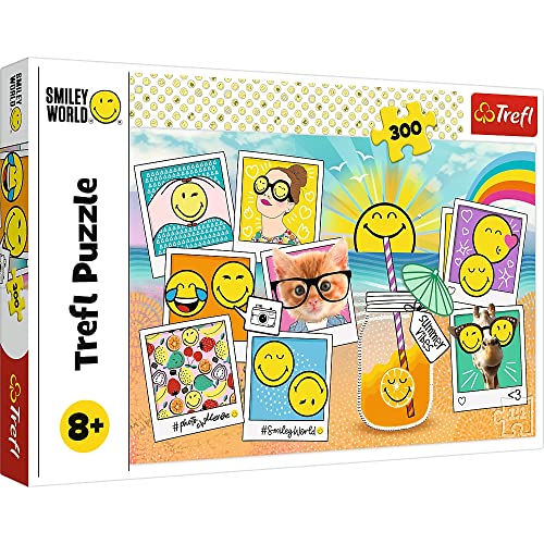 Tréfl - Smiley World, Smiley en Vacances - Puzzle 300 pièces - Sourire, Emotes, Soleil, Puzzle Coloré, Divertissement créatif, Amusant pour les Enfants à partir de 8 ans von Trefl