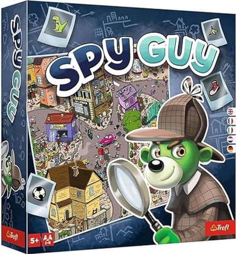 Trefl -Spy Guy-Detektiv-Spiel, kooperativ, Suche nach Beweisen und Fangen des Verbrechers, großes Tablett mit Einer Stadt, Familienspiel für Erwachsene und Kinder ab 5 Jahren von Trefl