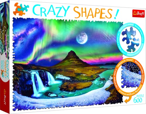 Trefl, Puzzle, Polarlicht über Island, 600 Teile, Crazy Shapes, Premium Quality, für Erwachsene und Kinder ab 10 Jahren von Trefl