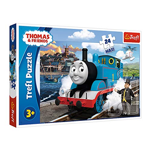 Trefl TR14317 Ein fröhlicher Tag and Friends Thomas die Lokomotive 24 Maxiteile, für Kinder ab 3 Jahren Puzzle, Farbig von Trefl