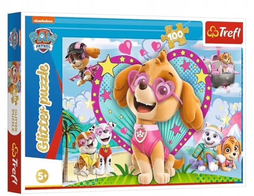 Trefl TR14818 Glitter, Im Schein von Skye, PAW Patrol 100 Teile, für Kinder ab 5 Jahren Puzzle, Farbig von Trefl