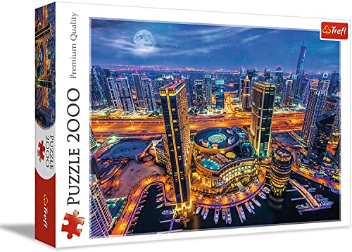 Trefl TR27094 Puzzle, Dubai Lichter, 2000 Teile, Premium-Qualität, für Erwachsene und Kinder ab 12 Jahren, Farbig von Trefl
