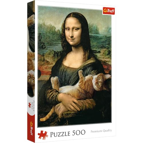 Trefl TR37294 Mona Lisa und ein Kater 500 Teile, Premium Quality, für Erwachsene und Kinder ab 10 Jahren Puzzle, Farbig von Trefl