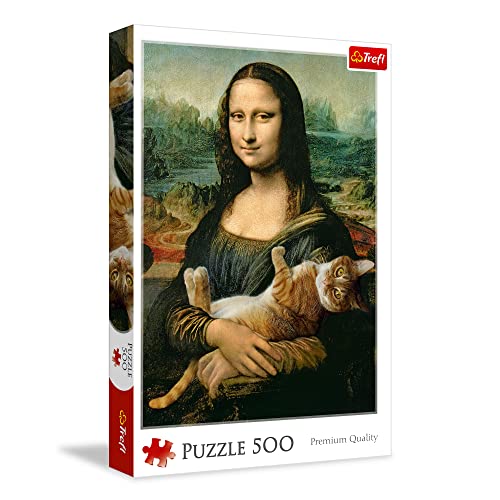 Trefl TR37294 Mona Lisa und ein Kater 500 Teile, Premium Quality, für Erwachsene und Kinder ab 10 Jahren Puzzle, Farbig von Trefl