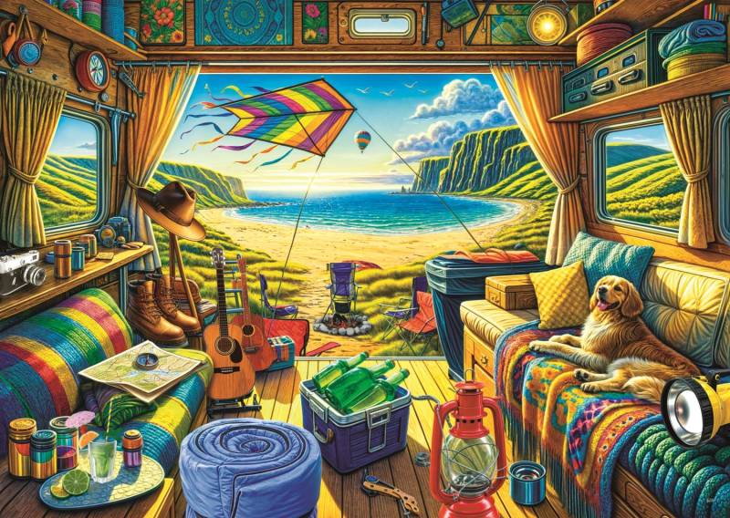 Trefl Tea Time: Van Life 1000 Teile Puzzle Trefl-10851 von Trefl