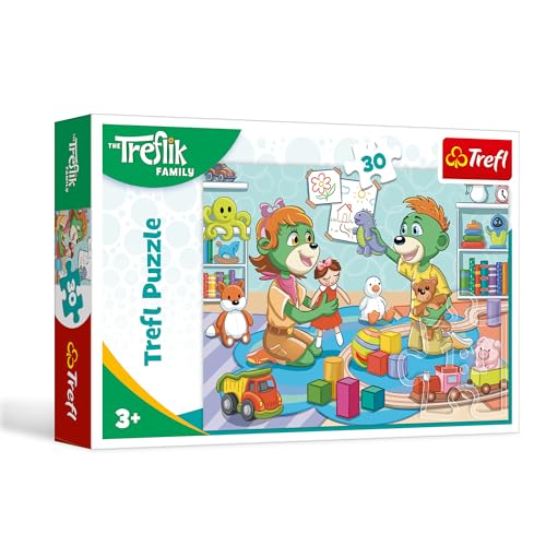 Trefl 18303 Trefliki The Family, Fröhliche Familie Treflik 30 Elemente – Buntes Puzzle mit den Helden der Fernsehserie, Kreative Unterhaltung, Spiel für Kinder ab 3 Jahren, Mehrfarbig von Trefl