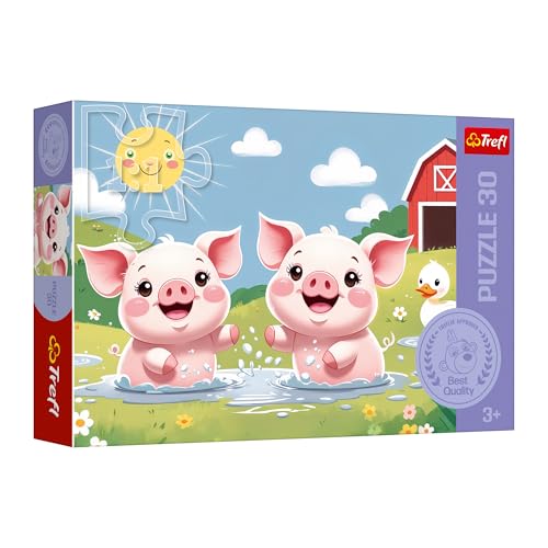 Trefl - The Treflik Family, Fröhliches Landleben – Puzzle mit 30 Teilen – Bunte Puzzles mit Tieren, kreative Unterhaltung, Spaß für Kinder ab 3 Jahren von Trefl