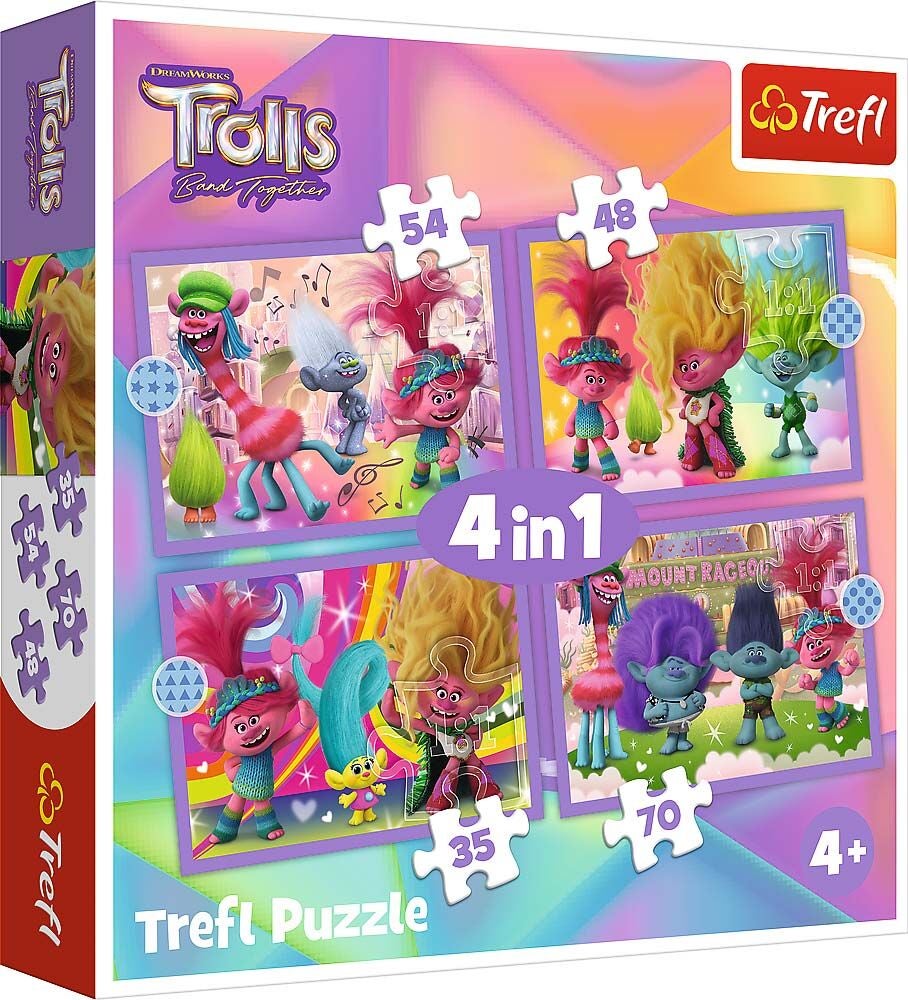 Trefl Trolls 3 Puzzles 4-in-1 von Trolls
