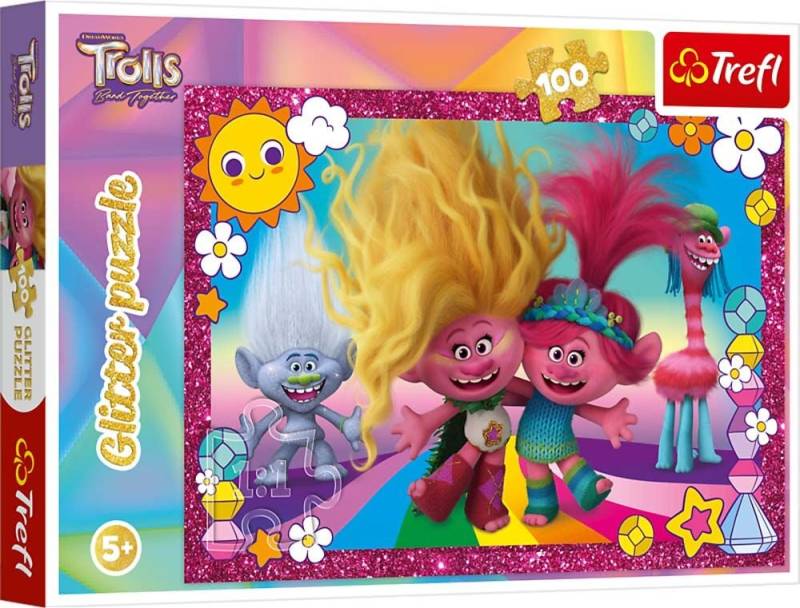 Trefl Trolls Glitter Puzzle 100 Teile von Trolls