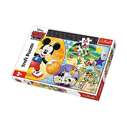 Trefl 14291 Zeit für Sport, Disney Mickey Mouse and Friends 24 Maxiteile, für Kinder ab 4 Jahren Puzzels, Farbig von Trefl