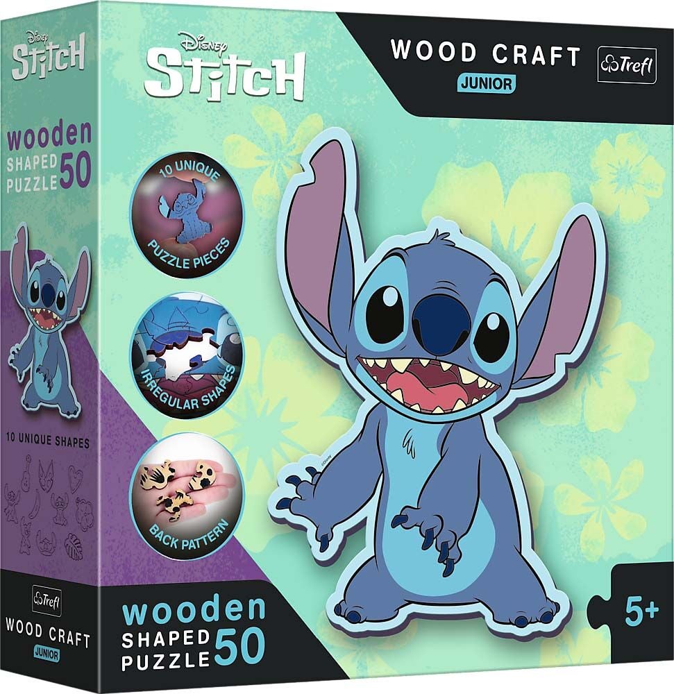 Trefl Wood Craft Junior Disney Stitch Puzzle 50 Teile von Disney Lilo & Stitch