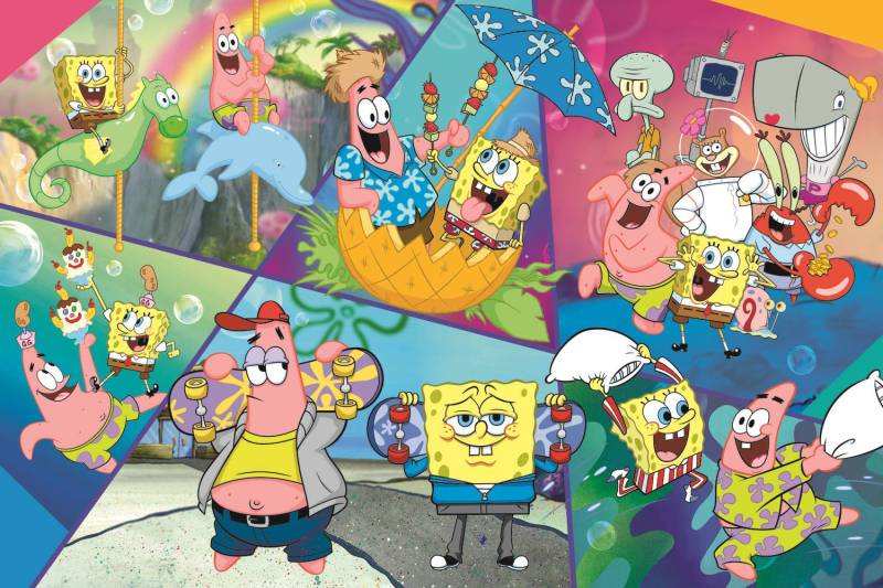 Trefl XXL Teile - Spongebob in Badehosen - Viacom Spongebob 300 Teile Puzzle Trefl-23038 von Trefl