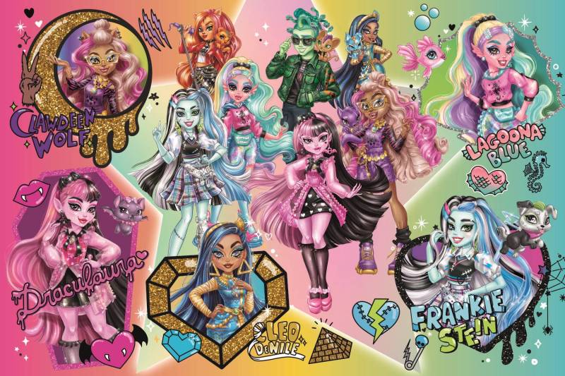Trefl XXL Teile - Zombies Auf Dem Gipfel! - Mattel. Monster High 300 Teile Puzzle Trefl-23027 von Trefl