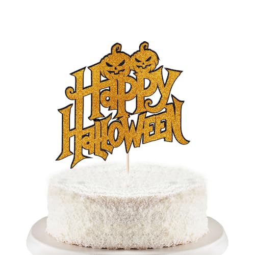 Trelsan Glitzernder Happy Halloween-Kuchenaufsatz, Halloween-Party-Dekorationen für Kürbis-Themen, Geburtstagsparty-Zubehör, Halloween-Horror-Party, Halloween-Dekorationen Trelsan Glitzernder Happy Halloween-Kuchenaufsatz, Halloween-Party-Dekorationen für Kürbis-Themen, Geburtstagsparty-Zubehör, Halloween-Horror-Party, Halloween-Dekorationen von Trelsan
