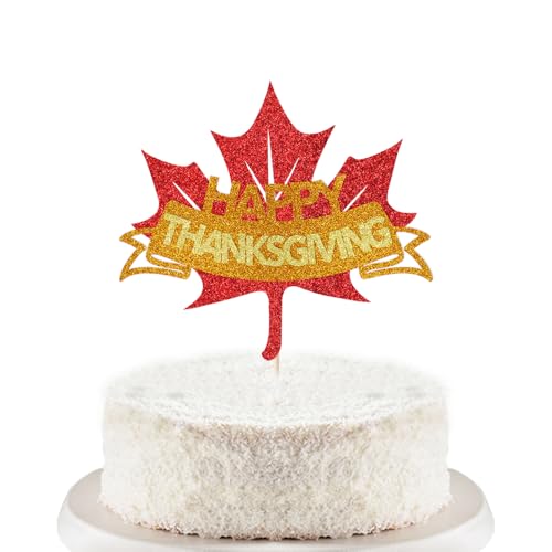 Trelsan Glitzernder Tortenaufsatz "Happy Thanksgiving", Ahornblatt-Kürbis-Herbst-Thema, Kuchenspieße für Danksagungstag, Geburtstagsparty, Kuchendekorationen für Dankes-Kuchenaufsatz (Thanksgiving) Trelsan Glitzernder Tortenaufsatz "Happy Thanksgiving", Ahornblatt-Kürbis-Herbst-Thema, Kuchenspieße für Danksagungstag, Geburtstagsparty, Kuchendekorationen für Dankes-Kuchenaufsatz (Thanksgiving) von Trelsan