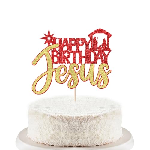 Trelsan Happy Birthday Jesus Cake Topper, Jesus Birthday, Good Friday Cake Decorations, Eve Xmas Party, Christmas Theme Party Birthday Party Cake Decoration Supplies, Christmas Religious Decorations Trelsan Happy Birthday Jesus Cake Topper, Jesus Birthday, Good Friday Cake Decorations, Eve Xmas Party, Christmas Theme Party Birthday Party Cake Decoration Supplies, Christmas Religious Decorations von Trelsan