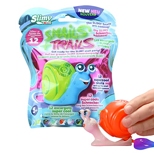 SLIMY Snails + Trails - extra glitschiger Original Slimy Slime in lustigen Schnecken, Spielspaß für Kinder mit Schleim und Schneckenhäusern zum Spielen, Sammeln und Tauschen (Spielzeug ab 3 Jahre) von Slimy