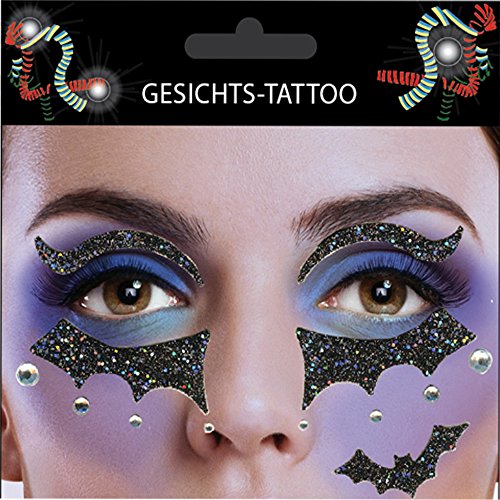 Gesichts-Tattoo Face Art Halloween Karneval Fledermaus von TrendandStylez