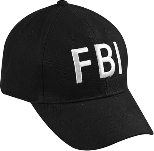 TrendandStylez FBI Cap, Kappe, Mütze verstellbar für Erwachsene, schwarz Karneval, Fasching von TrendandStylez