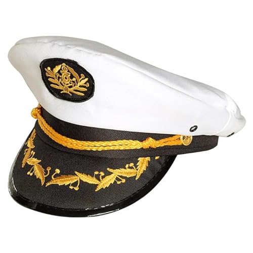 TrendandStylez Kapitänsmütze weiß, Einheitsgröße, Seemannsmütze für Damen und Herren, für Kostümparty, JGA, Mottoparty, Karneval von TrendandStylez