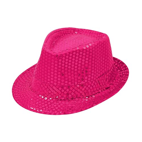 TrendandStylez Pailletten Hut Glitzer Kappe Sylvester Karneval Party 11 Farben (Pink) von TrendandStylez