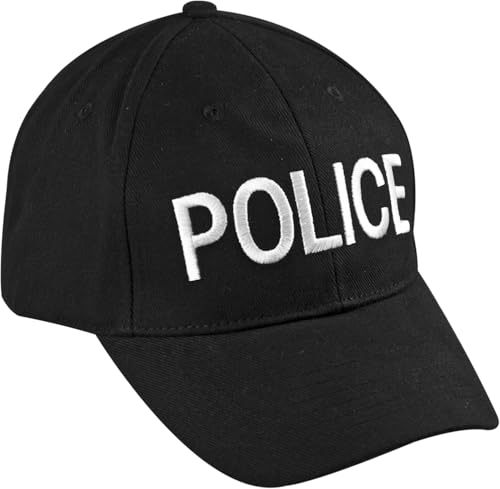 TrendandStylez Police Cap, Kappe, Mütze verstellbar für Erwachsene, schwarz Karneval, Fasching von TrendandStylez