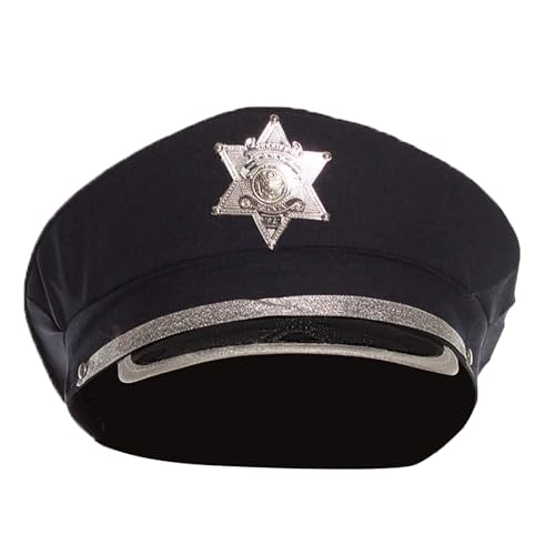 TrendandStylez Polizeimütze schwarz, Einheitsgröße, Mütze Polizist, Sheriff für Damen und Herren, für JGA, Mottoparty, Karneval von TrendandStylez