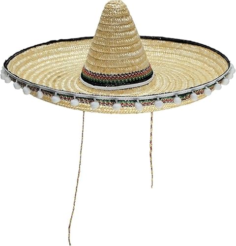 TrendandStylez Sombrero Mexikohut Strohhut Partyhut Sonnenhut Strandhut 60cm von TrendandStylez