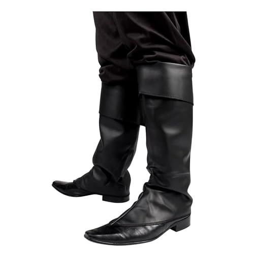TrendandStylez Stiefelstulpen, schwarz in Einheitsgröße, Zubehör für Kostüme, Pirat, Musketier, Mittelalter von TrendandStylez