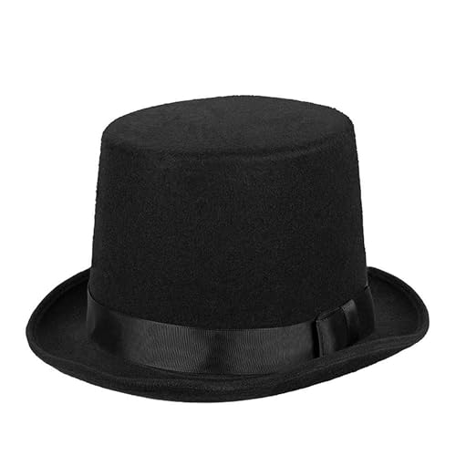 TrendandStylez Zylinder Filzhut, Größe 56-61, eleganter 20er Jahre Hut mit glänzendem Hutband für Mottoparty, Fasching, Karneval, Gatsby, Schwarz von TrendandStylez
