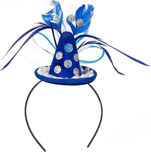 Trendandsatylez Haarreif | Minihut | mit Punkten Karneval Fashion Party Hütchen Clown Karneval Fasching Kostüm (Blau) von TrendandStylez