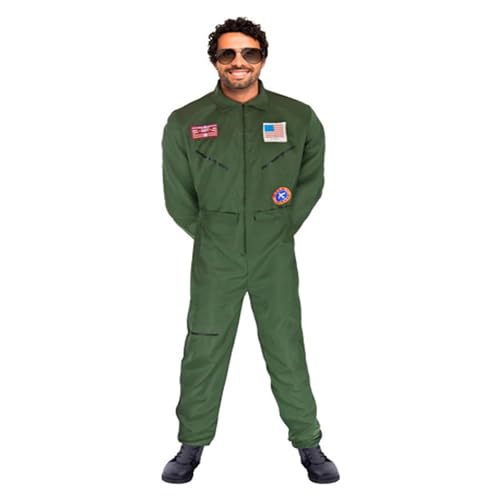 Trendandstylez Jet Pilot Kampfjet Overall, Größe L/XL, Kostüm für Karneval, Fasching, Party von TrendandStylez