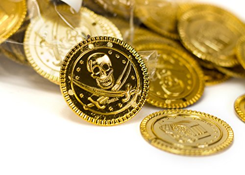 Trendario 150 Gold Münzen, Spielgeld für Kinder, Piratenmünzen für Piratenparty, Piratengeld Schatzsuche, Mitgebsel von Trendario